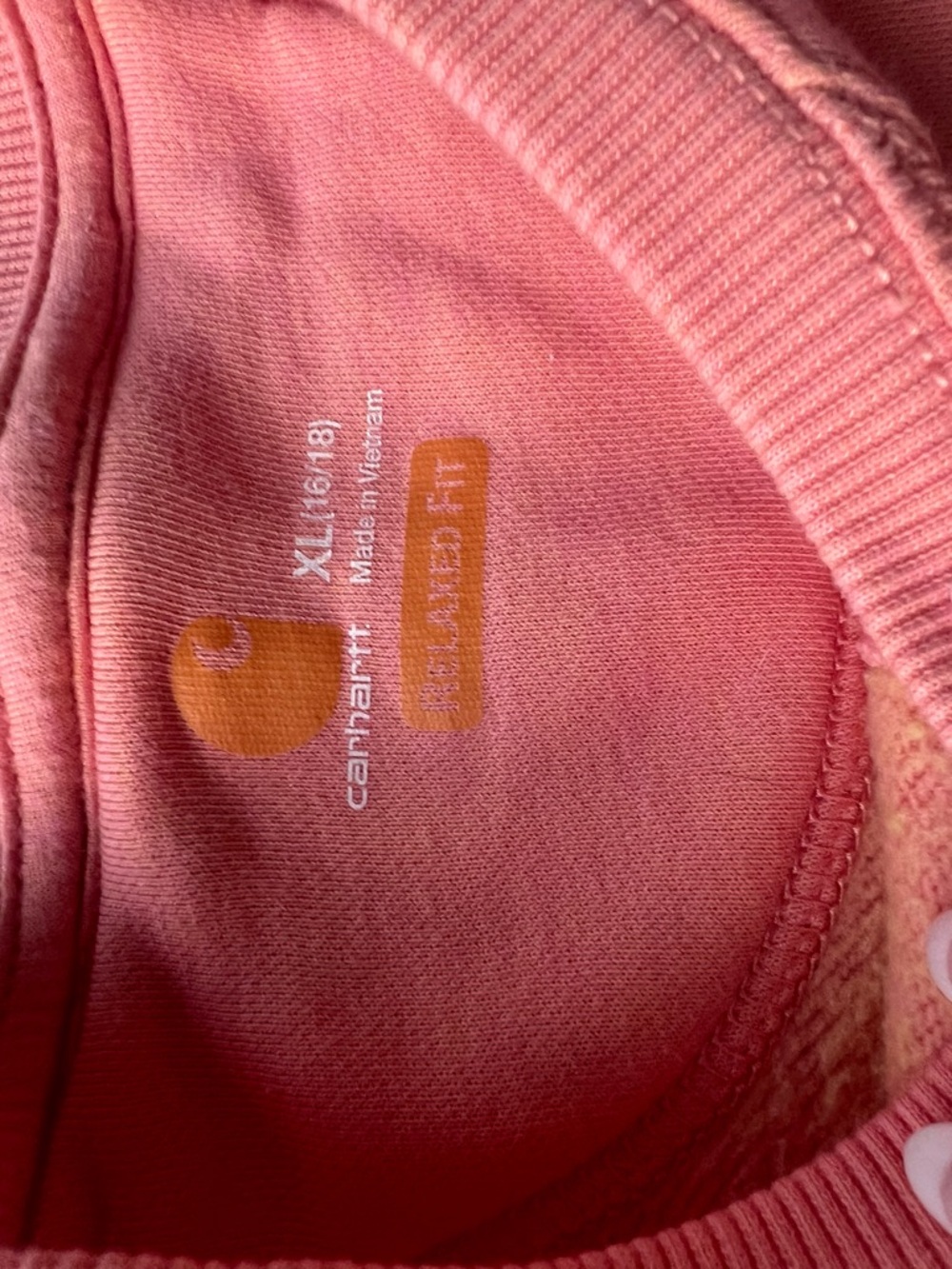 Carhartt Coral Pink Chest Pocket Crewneck Sweatshirt - Picture 2 of 2
